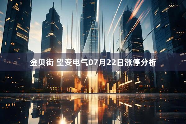 金贝街 望变电气07月22日涨停分析
