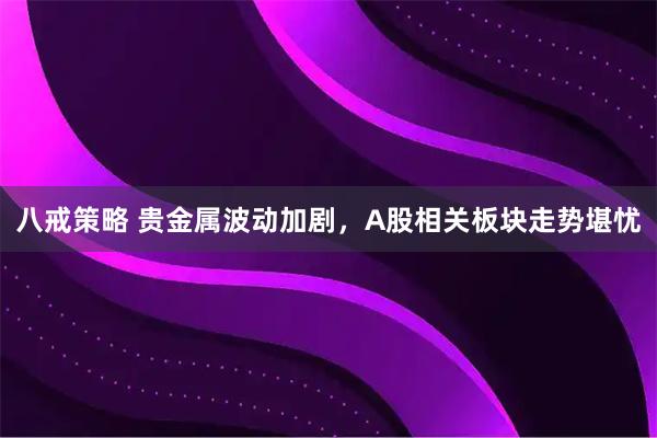 八戒策略 贵金属波动加剧，A股相关板块走势堪忧